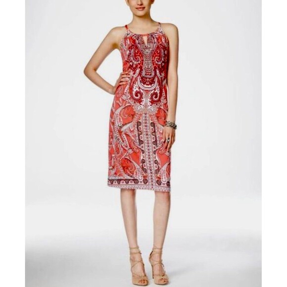 I.N.C. International Concepts Embellished Keyhole Dress ~ Size Petite Medium - Picture 1 of 9